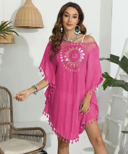 CROCHET BIKINI-Sexy Monochrome Bikini Cover Up Dress, Fashion Swimwear, Sun-resistant, Colorfast