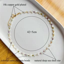 KKBEAD Natural Deep Sea Shell Star Heart Necklace for Women Jewelry Colorful Zircon Beads Necklaces Choker Y2k Accessories