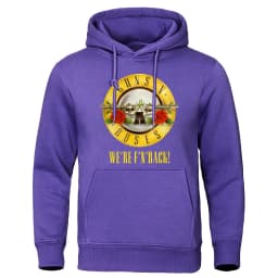 Guns N' Roses We'Re Back Metal Rock Style Hooded Mens Hip Hop Crewneck Hoodies Autumn Oversize Hoodie Harajuku Unisex Clothing