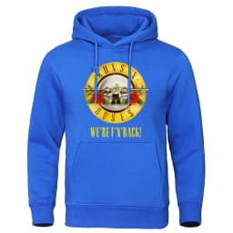 Guns N' Roses We'Re Back Metal Rock Style Hooded Mens Hip Hop Crewneck Hoodies Autumn Oversize Hoodie Harajuku Unisex Clothing