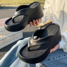 Eva Chunky Platform Thong Flip Flops Women 2026 Summer Clip Toe Wedges Heels Sandals Woman Outdoor Non Slip Beach Slippers