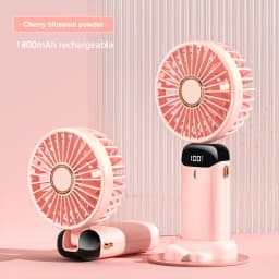 2024 New 1800mAh Portable Fan Rechargeable 90° Foldable Fan Mini Air Conditioner Small Fan Air Cooler with LED Digital Display