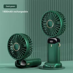 2024 New 1800mAh Portable Fan Rechargeable 90° Foldable Fan Mini Air Conditioner Small Fan Air Cooler with LED Digital Display