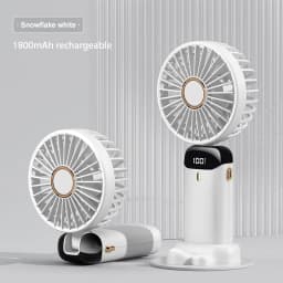 2024 New 1800mAh Portable Fan Rechargeable 90° Foldable Fan Mini Air Conditioner Small Fan Air Cooler with LED Digital Display
