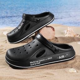 Classic Hole Shoes for Men Outdoor Beach Sandals Non slip Home Garden Shoes Baotou Fashion Casual Slippers Lightweight Mules