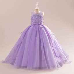 Teens Girls Sequins Princess Party Dresses White Bridesmaid Flower Kids Dresses For Girl Wedding Prom Gown Pink Birthday Vestido