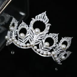 Baroque Crystal Pearl Crown Tiara Rhinestone Prom Diadem Crown For Women Bridal Wedding Hair Accessories Jewelry Crown Tiara