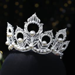 Baroque Crystal Pearl Crown Tiara Rhinestone Prom Diadem Crown For Women Bridal Wedding Hair Accessories Jewelry Crown Tiara