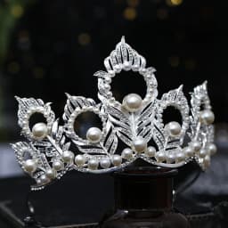 Baroque Crystal Pearl Crown Tiara Rhinestone Prom Diadem Crown For Women Bridal Wedding Hair Accessories Jewelry Crown Tiara