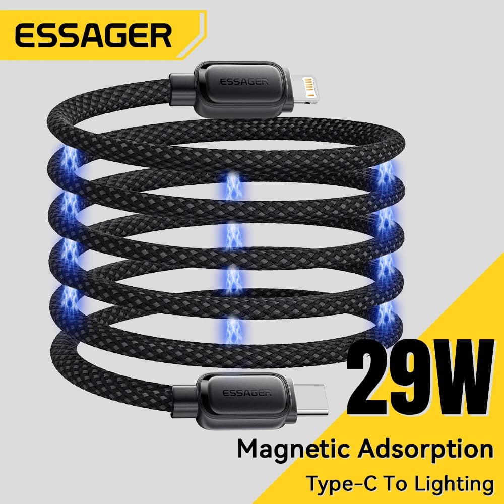 Essager USB C Cable For IPhone 14 13 12 11 pro Max Plus 29W Magnetic Fast Charging Cable Type C To Lighting Date Wire For ipad