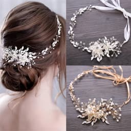 Luxury Flowers Pearl Crystal Wedding Headband Tiara Hairband For Women Wedding Bridal Hair Accessories Jewelry Band Headpiece