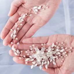 Luxury Flowers Pearl Crystal Wedding Headband Tiara Hairband For Women Wedding Bridal Hair Accessories Jewelry Band Headpiece