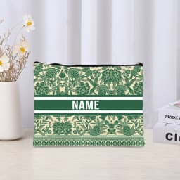 Trendy Women Makeup Bag Retro Custom Name Cosmetic Case Portable Small Make Up Bags Organizer Travel Toilet Storage Cloth Clutch