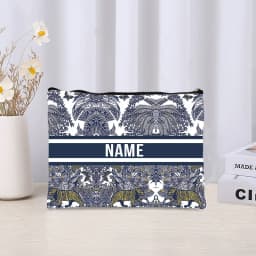 Trendy Women Makeup Bag Retro Custom Name Cosmetic Case Portable Small Make Up Bags Organizer Travel Toilet Storage Cloth Clutch