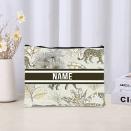 Trendy Women Makeup Bag Retro Custom Name Cosmetic Case Portable Small Make Up Bags Organizer Travel Toilet Storage Cloth Clutch
