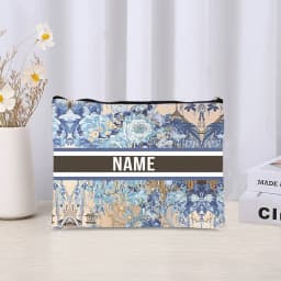Trendy Women Makeup Bag Retro Custom Name Cosmetic Case Portable Small Make Up Bags Organizer Travel Toilet Storage Cloth Clutch
