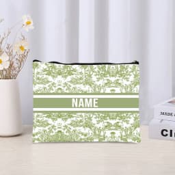 Trendy Women Makeup Bag Retro Custom Name Cosmetic Case Portable Small Make Up Bags Organizer Travel Toilet Storage Cloth Clutch