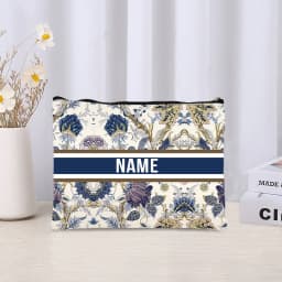 Trendy Women Makeup Bag Retro Custom Name Cosmetic Case Portable Small Make Up Bags Organizer Travel Toilet Storage Cloth Clutch