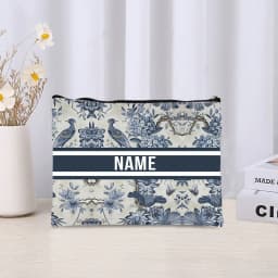 Trendy Women Makeup Bag Retro Custom Name Cosmetic Case Portable Small Make Up Bags Organizer Travel Toilet Storage Cloth Clutch