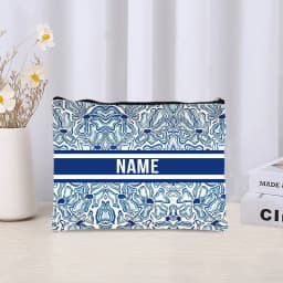 Trendy Women Makeup Bag Retro Custom Name Cosmetic Case Portable Small Make Up Bags Organizer Travel Toilet Storage Cloth Clutch
