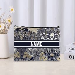 Trendy Women Makeup Bag Retro Custom Name Cosmetic Case Portable Small Make Up Bags Organizer Travel Toilet Storage Cloth Clutch