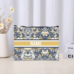 Trendy Women Makeup Bag Retro Custom Name Cosmetic Case Portable Small Make Up Bags Organizer Travel Toilet Storage Cloth Clutch