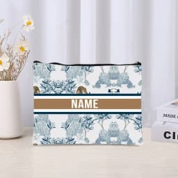 Trendy Women Makeup Bag Retro Custom Name Cosmetic Case Portable Small Make Up Bags Organizer Travel Toilet Storage Cloth Clutch
