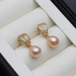 Natural Freshwater Pearl Drop Earrings,Real Pearl Elegant Earrings Gold Plated White Pearl Earrings Fine Jewelry Birthday Gifts