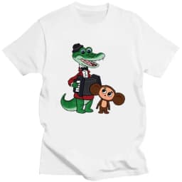 Funny Cartoon Crocodile T Shirt Cool Men's Tshirt O Neck Casual Unisex Streetwear Black White Fashion Tee Camisetas Ropa Hombre