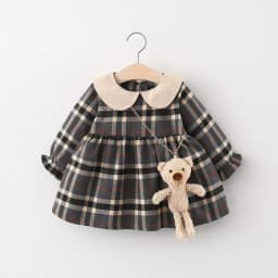 2PCS Baby Girl Clothes Autumn And Winter Corduroy Dress Sweet And Cute Princess Dress Thick Warm Dress Baby Dress With Bag