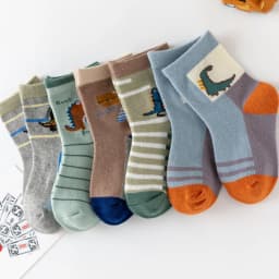Children's Socks Spring and Autumn Boys' Socks Cartoon Cotton Socks Boys' Baby Pure Cotton Mid Length Socks 1-12 Years Old