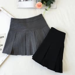MEXZT Harajuku Pleated Skirt Women Streetwear High Waist Black Mini Skirts Korean Preppy School Uniform All Match A Line Skirt