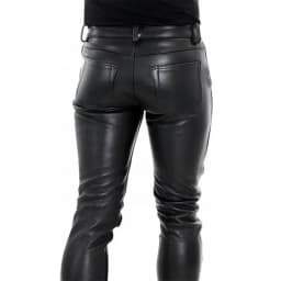 Men's Leather Pants 2022 New Solid Color PU Leather Motorcycle Pants Elastic Leisure Punk Style Slim Fit Full Length Trousers