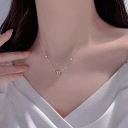 New 925 Sterling Silver Girls Handmade Round Colored Circled Choker Zircon Stone Necklace Simple Shaped Pendant Women's Wedding
