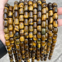 10*14mm Natural Yellow Tiger Eye Stone Barrel Shape Beads Smooth Loose Spacer For Jewelry Making Diy Necklace Bracelet Accessory