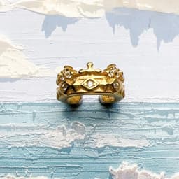 Single Ear Cuff Crown Gold Europe Style Brand New Fine Jewelry Vintage Gift For Women 925 Sterling Silver