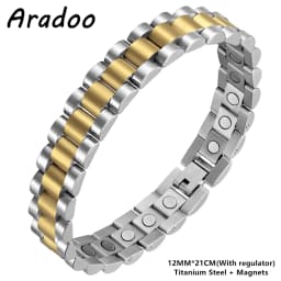Titanium Steel Hematite Magnetic Energy Link Bracelet Stainless Steel Fashion Jewelry