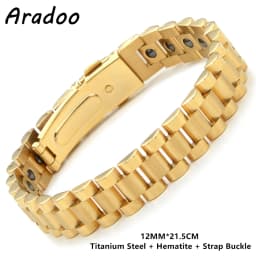Titanium Steel Hematite Magnetic Energy Link Bracelet Stainless Steel Fashion Jewelry
