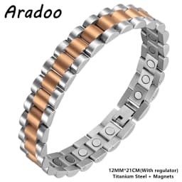 Titanium Steel Hematite Magnetic Energy Link Bracelet Stainless Steel Fashion Jewelry