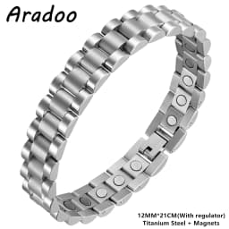Titanium Steel Hematite Magnetic Energy Link Bracelet Stainless Steel Fashion Jewelry