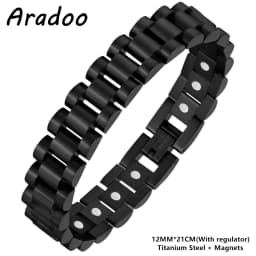 Titanium Steel Hematite Magnetic Energy Link Bracelet Stainless Steel Fashion Jewelry