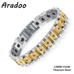 Titanium Steel Hematite Magnetic Energy Link Bracelet Stainless Steel Fashion Jewelry