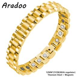 Titanium Steel Hematite Magnetic Energy Link Bracelet Stainless Steel Fashion Jewelry