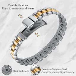 Titanium Steel Hematite Magnetic Energy Link Bracelet Stainless Steel Fashion Jewelry