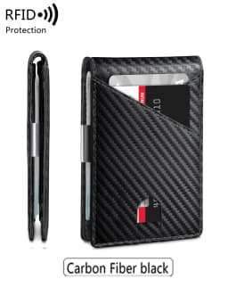 Minimalist Men's Wallet RFID Anti-Theft Brush Double Fold Cross Front Pocket Portable Card Holder 12 Card Multifunctional Wallet