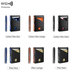 Minimalist Men's Wallet RFID Anti-Theft Brush Double Fold Cross Front Pocket Portable Card Holder 12 Card Multifunctional Wallet