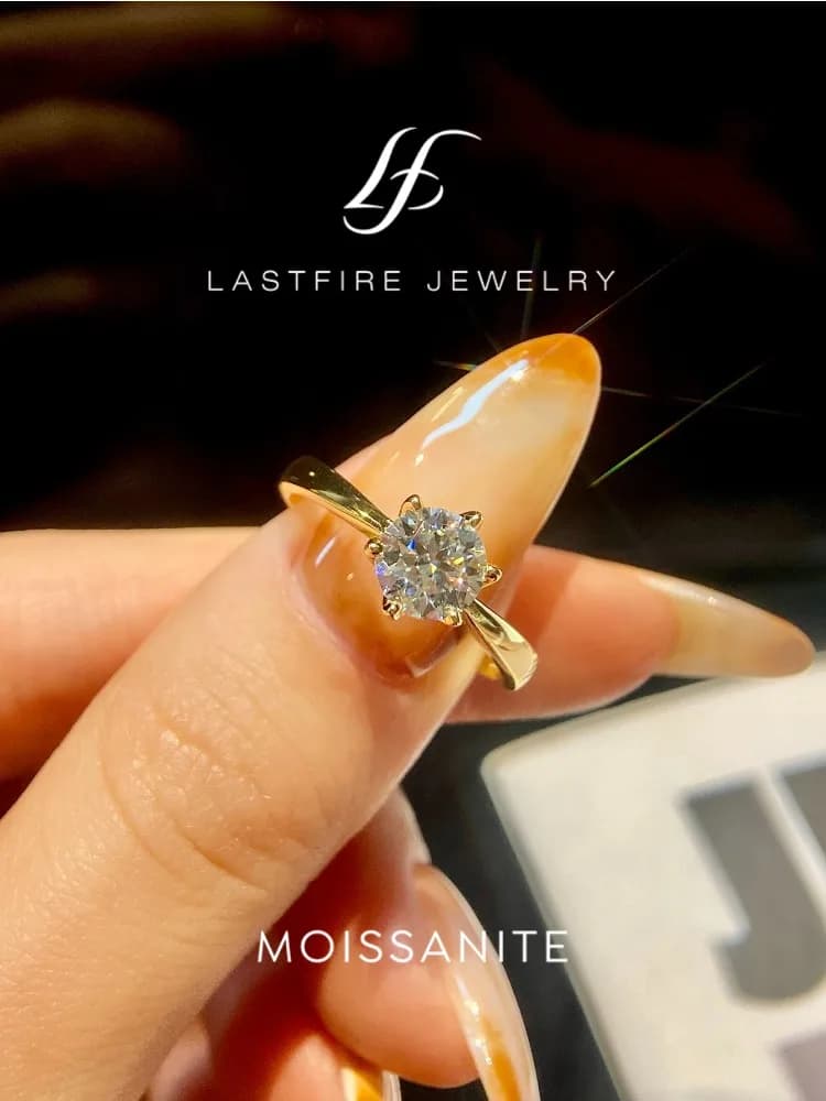 0.5-2ct Real Moissanite Ring Engagement Wedding Diamond Rings for Women 925 Sterling Silver High Quality Luxury Jewelry