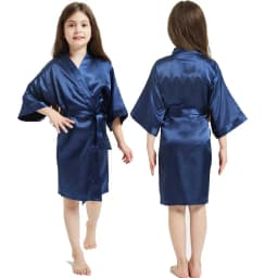 12 Colors Satin Robes for Girls Baby Kids Sleepwear Red White Pink Kimono For Spa Wedding Party Girls Nightgowns Summer BathRobe