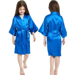 12 Colors Satin Robes for Girls Baby Kids Sleepwear Red White Pink Kimono For Spa Wedding Party Girls Nightgowns Summer BathRobe