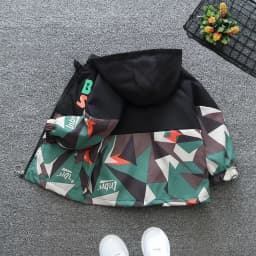Kids Hooded Jackets Spring Boys Zipper Thin Windbreaker Coat Casual Print Girls Punching Children Outerwear Camouflage Jacket